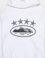 Corteiz Alcatraz 4Stars White Hoodie