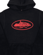 Corteiz Alcatraz Black and Red Hoodie