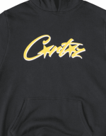 Corteiz Alcatraz Black and Yellow Hoodie