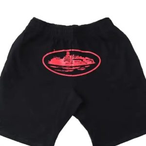 Corteiz Alcatraz Shorts Black-Red