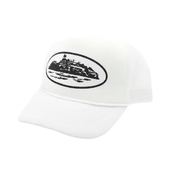 Corteiz Alcatraz Trucker Hat White Corteiz Alcatraz Trucker Hat White
