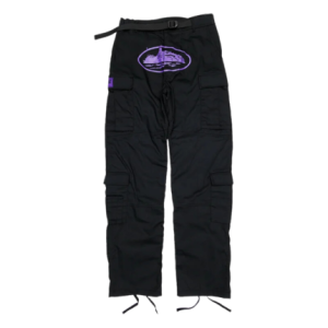 Corteiz Guerillaz Black and Purple Cargos